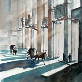 "old Milan's station" başlıklı Tablo Giorgio Gosti tarafından, Orijinal sanat, Suluboya