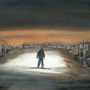 Painting titled "alone" by Giorgio Gosti, Original Artwork, Watercolor