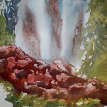 Pintura intitulada "waterfall" por Giorgio Gosti, Obras de arte originais, Aquarela