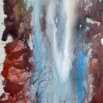 Painting titled "waterfall" by Giorgio Gosti, Original Artwork, Watercolor