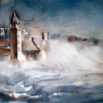 Painting titled "waves" by Giorgio Gosti, Original Artwork, Watercolor