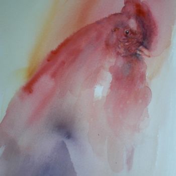 Painting titled "rooster 3" by Giorgio Gosti, Original Artwork, Watercolor