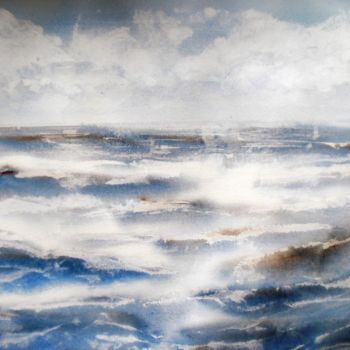 Painting titled "stormy waves 2" by Giorgio Gosti, Original Artwork, Watercolor