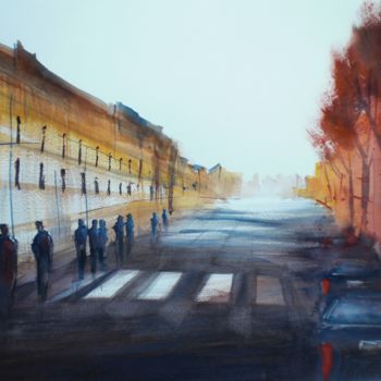 Peinture intitulée "an imaginary city" par Giorgio Gosti, Œuvre d'art originale, Aquarelle