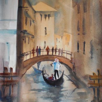 Schilderij getiteld "Venice 4" door Giorgio Gosti, Origineel Kunstwerk, Aquarel