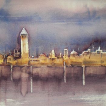 Schilderij getiteld "Venice 9" door Giorgio Gosti, Origineel Kunstwerk, Aquarel