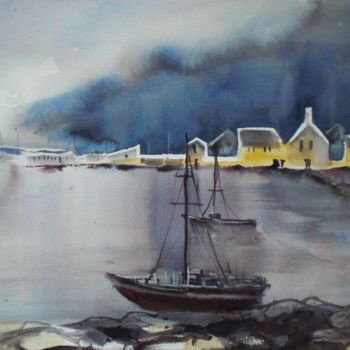 Painting titled "boats 3" by Giorgio Gosti, Original Artwork, Watercolor