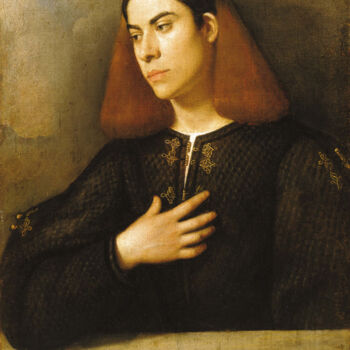 Peinture intitulée "Portrait d'un jeune…" par Giorgione, Œuvre d'art originale, Huile