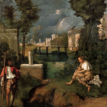 Malarstwo zatytułowany „La tempête” autorstwa Giorgione, Oryginalna praca, Olej
