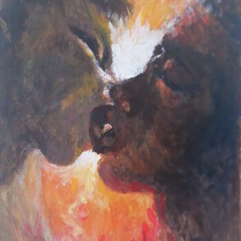 Malarstwo zatytułowany „Kiss 109” autorstwa Giorgos Νcl, Oryginalna praca, Akryl