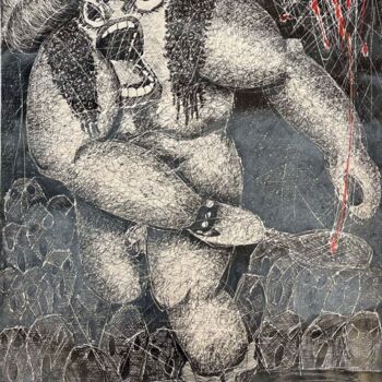 Dibujo titulada "Untitled.7" por Giorgos Tsakiris, Obra de arte original, Tinta