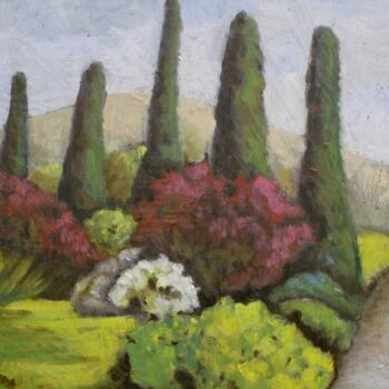 Malerei mit dem Titel "Giardini di Ninfa" von Giosi Costan, Original-Kunstwerk, Öl