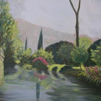 Painting titled "Giardini di Ninfa" by Giosi Costan, Original Artwork, Oil