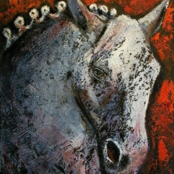 Painting titled "Horse 2" by Giosi Costan, Original Artwork, Oil