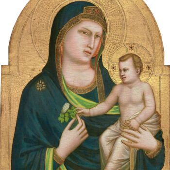 Malarstwo zatytułowany „La Madonne à l'enfa…” autorstwa Giotto, Oryginalna praca, Olej