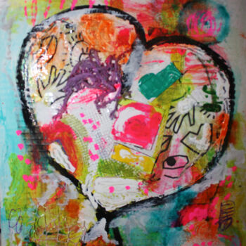 Pittura intitolato "Pop Heart" da Giovanna Crescenzi, Opera d'arte originale, Acrilico