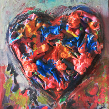 Malerei mit dem Titel "Ballon heart" von Giovanna Crescenzi, Original-Kunstwerk, Acryl