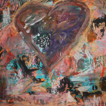 Painting titled "Cuore  immaginario" by Giovanna Crescenzi, Original Artwork, Acrylic