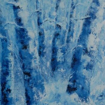 Pittura intitolato "Nevicata nel bosco" da Giovanna Dazzi (Giò), Opera d'arte originale