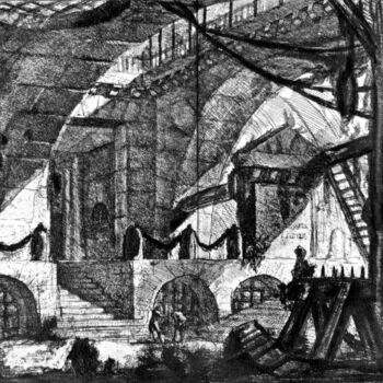 Incisioni, stampe intitolato "Le Chevalet" da Giovanni Battista Piranesi, Opera d'arte originale, incisione