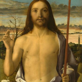 Картина под названием "Bénédiction du Chri…" - Giovanni Bellini, Подлинное произведение искусства, Темпера