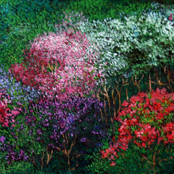 Картина под названием "Rododendri" - Giovanni Boggio, Подлинное произведение искусства