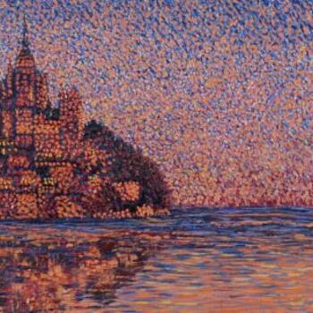 Pittura intitolato "Mosaico di luci.Mon…" da Giovanni Boggio, Opera d'arte originale