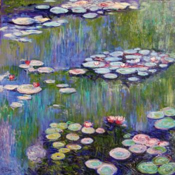 Painting titled "OMAGGIO A MONET NIN…" by Giovanni Boggio, Original Artwork, Oil