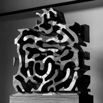 Скульптура под названием "Bacterio" - Giovanni Capelletti, Подлинное произведение искусства, Дерево