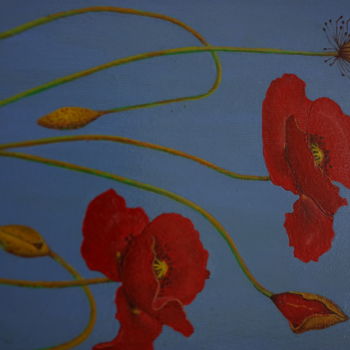 Painting titled "Poppies" by Giovanni De Luca, Original Artwork, Acrylic
