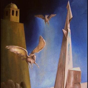 Pintura intitulada "Il simulacro di cri…" por Giovanni Greco, Obras de arte originais, Óleo