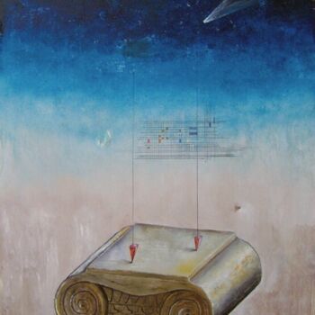 Schilderij getiteld "Proxima (C/2012 - S…" door Giovanni Greco, Origineel Kunstwerk, Olie
