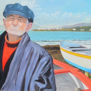 Pintura intitulada "Pescatore di Sapri" por Giovanni Mileo, Obras de arte originais, Óleo
