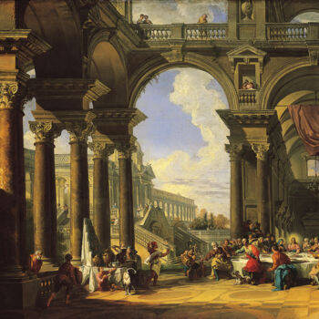 Peinture intitulée "Les noces de Cana" par Giovanni Paolo Panini, Œuvre d'art originale, Huile