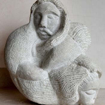Escultura intitulada "Famille 1" por Giovanni Giambra, Obras de arte originais, Pedra