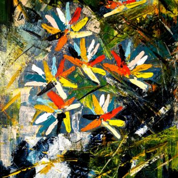 Картина под названием "FLOWERS" - Giovanni Battista Cau, Подлинное произведение искусства, Акрил