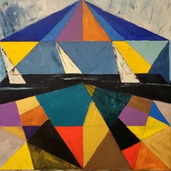 Painting titled "Regata" by Giovanni Battista Cau, Original Artwork, Acrylic