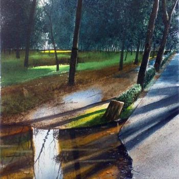 Painting titled "cascine 3" by Giovanni Fortunato, Original Artwork