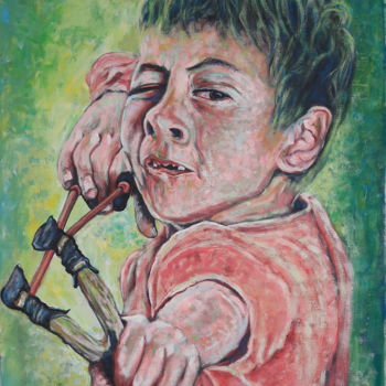 Painting titled "I'm bad!" by Giorgos Zerbas, Original Artwork, Other
