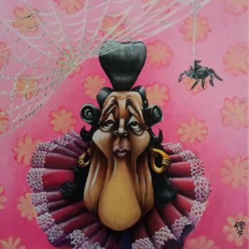 Peinture intitulée "SPIDER WOMAN" par Gipé, Œuvre d'art originale, Huile Monté sur Châssis en bois