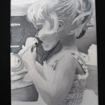 Peinture intitulée "petite fille" par Gipsy Bouvier, Œuvre d'art originale