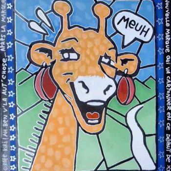 Peinture intitulée "girafe kiri" par Damien Deltour, Œuvre d'art originale