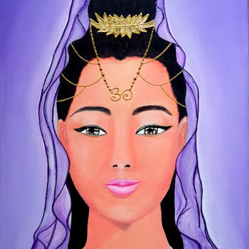 Painting titled "Goddess of Compassi…" by Gisela Gonzalez, Original Artwork, Acrylic