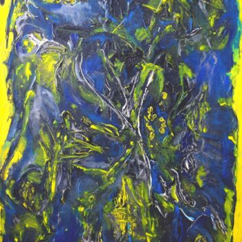 Pintura titulada "The yellow River" por Gisela Zimmermann, Obra de arte original, Acrílico Montado en Bastidor de camilla de…