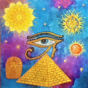 Painting titled "Egyptian Magic" by Gisela Gonzalez, Original Artwork, Acrylic
