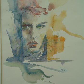 Painting titled "tête" by Gisele Ceccarelli, Original Artwork