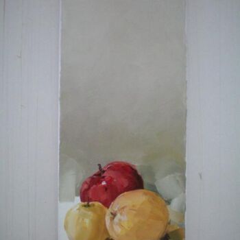 Pintura intitulada "les pommes" por Gisele Ceccarelli, Obras de arte originais