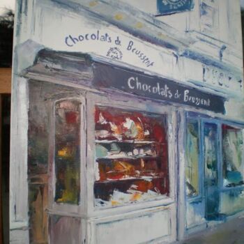 Painting titled "chocolaterie" by Gisele Ceccarelli, Original Artwork