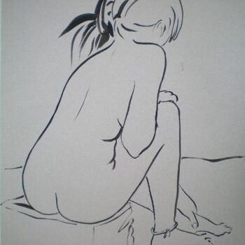 Картина под названием "nu de femme" - Gisele Ceccarelli, Подлинное произведение искусства, Масло