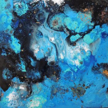 Peinture intitulée "abime-bleu-70x70.jpg" par Gisele Ceccarelli, Œuvre d'art originale